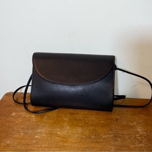 Black Leather Crossbody W/ Red Interior koret handbag vintage EUC Some Scuffs